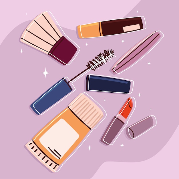 Iconos comestic de maquillaje