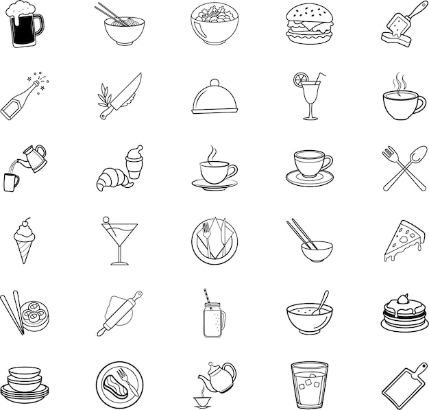 Iconos de comida y bebida