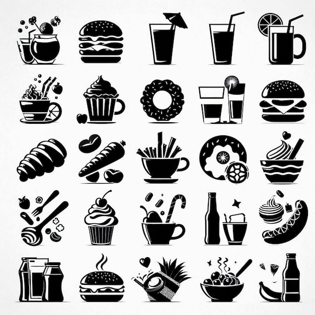 Iconos de comida y bebida