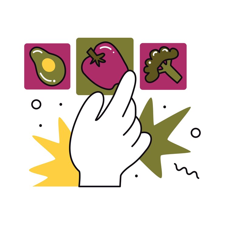 Vector iconos de comida rápida o saludable elegir la nutrición adecuada verduras vs hamburguesa y agua azucarada rechazo de comida dulce y chatarra estilo plano en ilustración vectorial elemento aislado