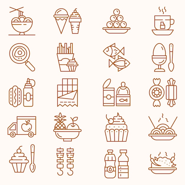 Iconos de la comida rápida