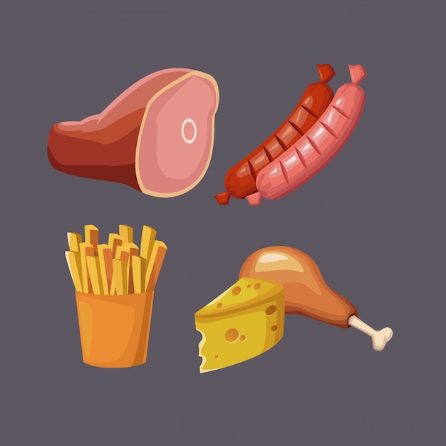 Vector iconos de comida rápida