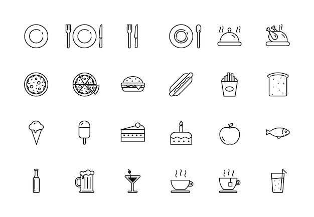 Vector iconos de comida