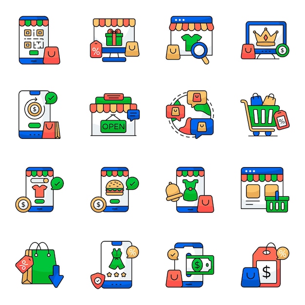 Iconos de compra online
