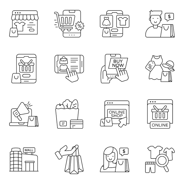 Iconos de compra online