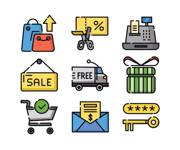 Iconos de compra online