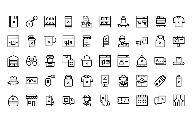Iconos de compras de comercio electrónico
