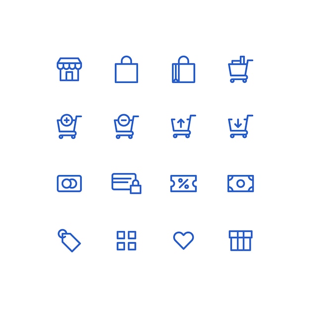 Vector iconos de compras