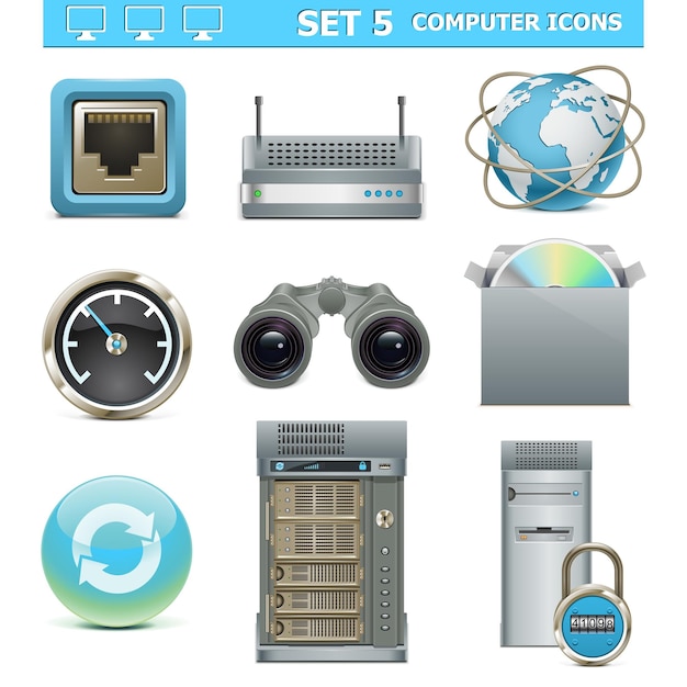 Iconos de computadora de vector set 5