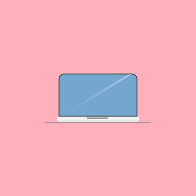 Iconos de computadoras portátiles de escritorio diseño plano simple en un fondo aislado vector EPS 10