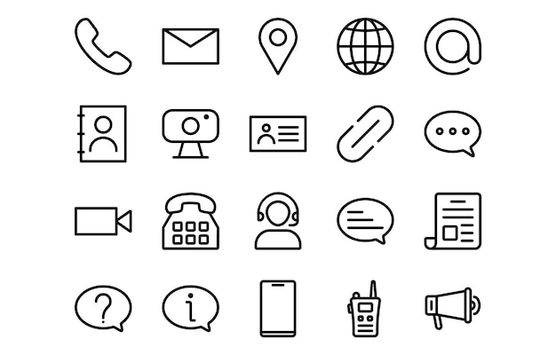Iconos de comunicación y contacto
