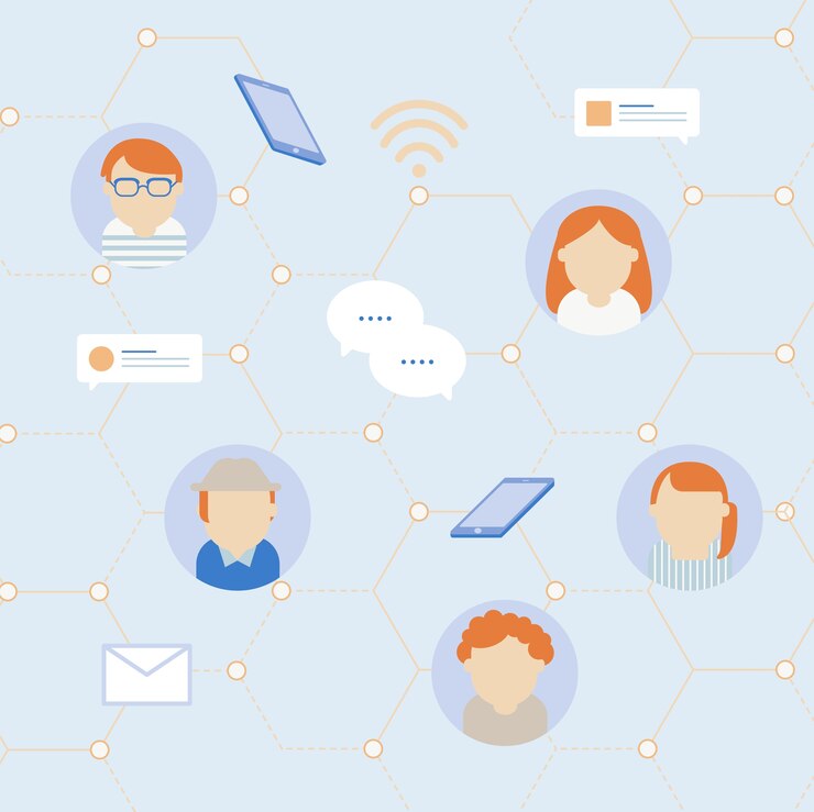 Vector iconos de comunicación de red social