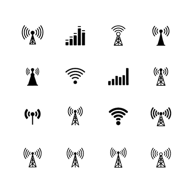 Iconos de comunicaciones inalámbricas