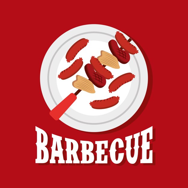 Vector iconos de concepto de celebración de barbacoa