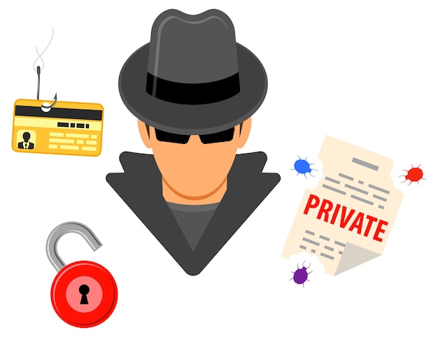 Iconos del concepto de phishing