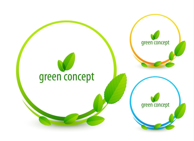 Iconos de concepto verde