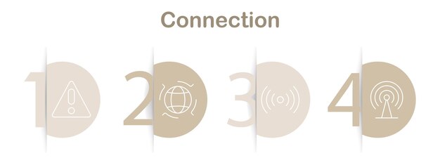 Iconos de conexión establecidos Alerta de red global torre de señal wifi