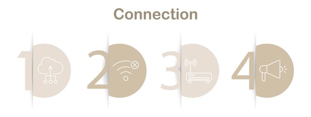 Iconos de conexión establecidos Carga en la nube sin router wifi megáfono