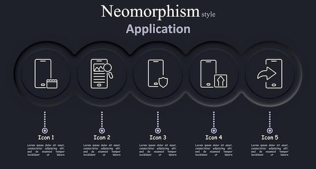 Iconos de conjunto de aplicaciones Calendario móvil búsqueda escudo carga enviar tecnología teléfono inteligente seguridad datos vector ilustración iconos de neomorfismo