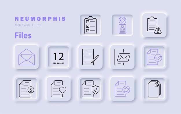 Iconos de conjunto de archivos Lista de comprobación de documentos de sobre seguridad firma digital notificación verificación gestión de datos almacenamiento aprobación registros clasificación papeleo organización