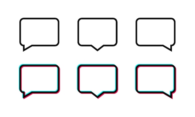 Iconos de conjunto de burbujas de mensajes Iconos vectoriales de estilo lineal