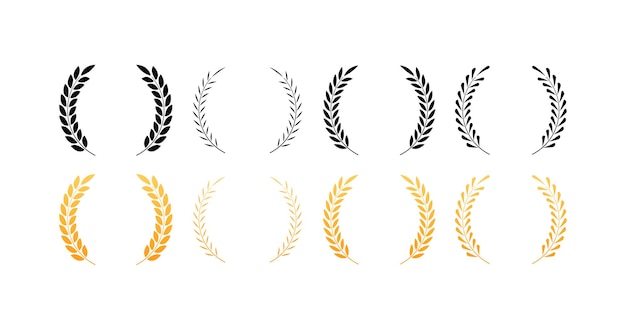 Iconos de conjunto de coronas Estilos de silueta y planos Iconos vectoriales