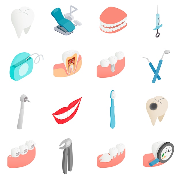 Iconos de conjunto dental