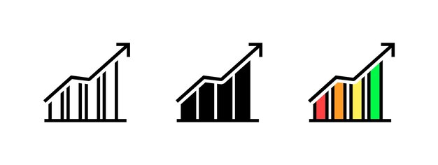 Iconos del conjunto de diagramas Iconos de acciones Silueta lineal y estilo plano Iconos vectoriales
