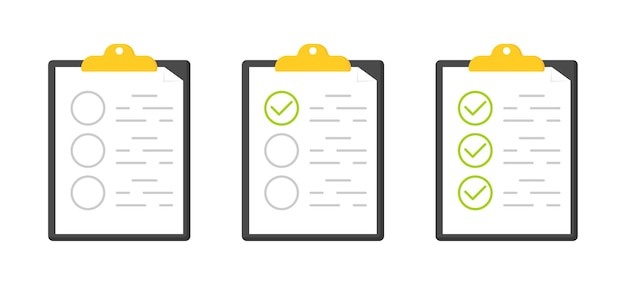 Iconos de conjunto de documentos Iconos vectoriales de estilo plano