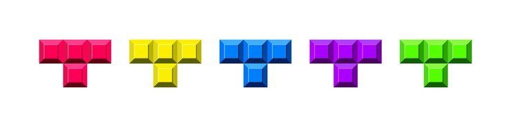 Vector iconos de conjunto de formas de tetris iconos vectoriales de estilo plano
