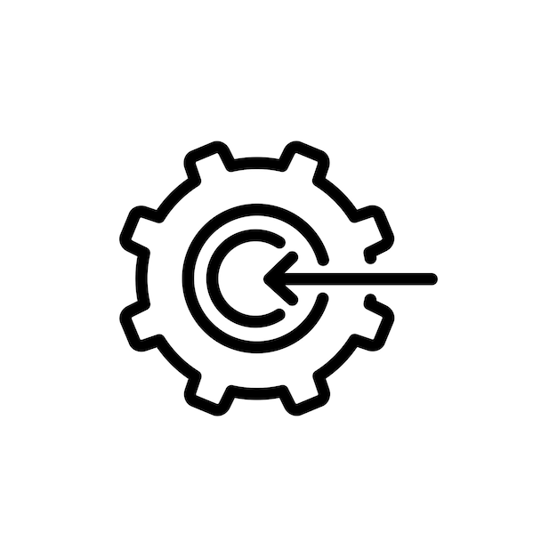 Iconos de conjunto de integración Símbolo del logotipo del vector del sistema de integración técnica en estilo negro lleno y delineado Signo de proceso de conjunto de engranajes digital