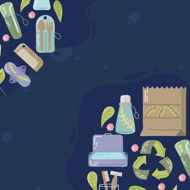 Iconos de conjunto de marco de elementos reutilizables