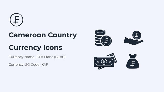 Iconos del conjunto de monedas del país de Camerún