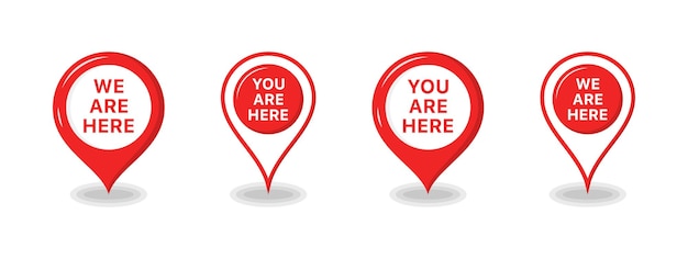Iconos de conjunto de puntos del mapa Iconos vectoriales de estilo plano