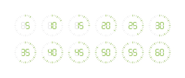 Iconos de conjunto de reloj Iconos vectoriales de estilo plano