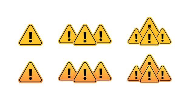 Iconos de conjunto de señales de advertencia Iconos vectoriales de estilo plano