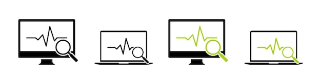Iconos de conjuntos comerciales Iconos vectoriales de estilo plano y silueta