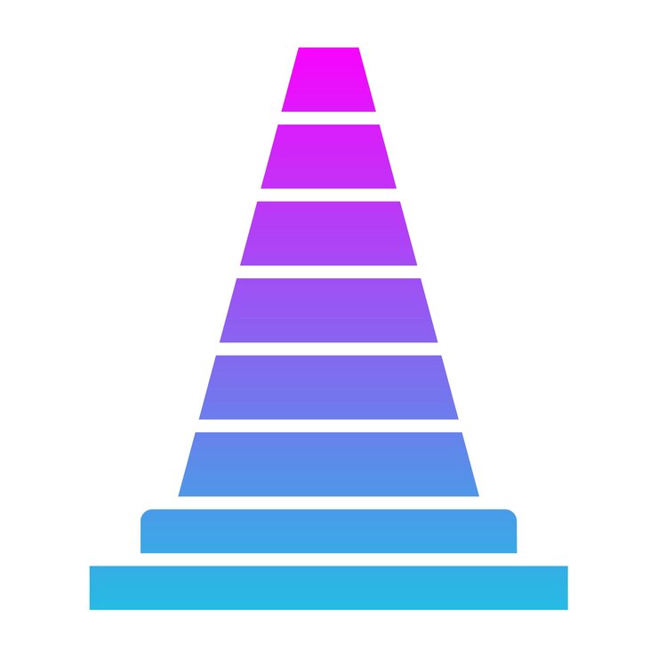 Vector iconos de cono de tráfico