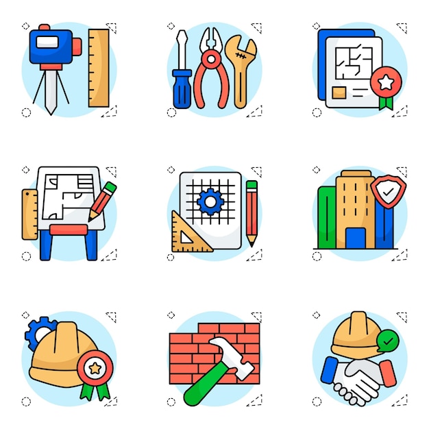 Iconos de la construcción y la ingeniería
