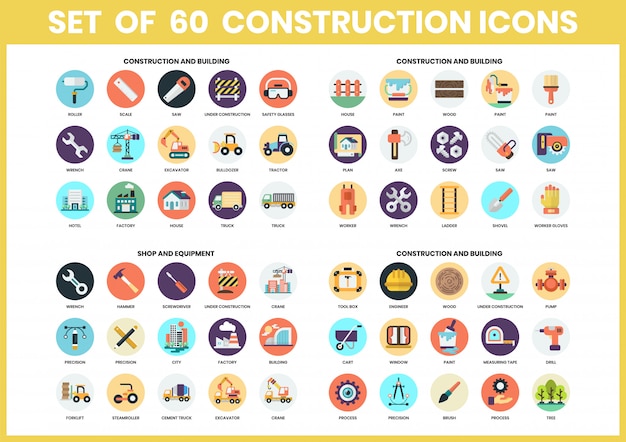 Iconos de construcción para negocios