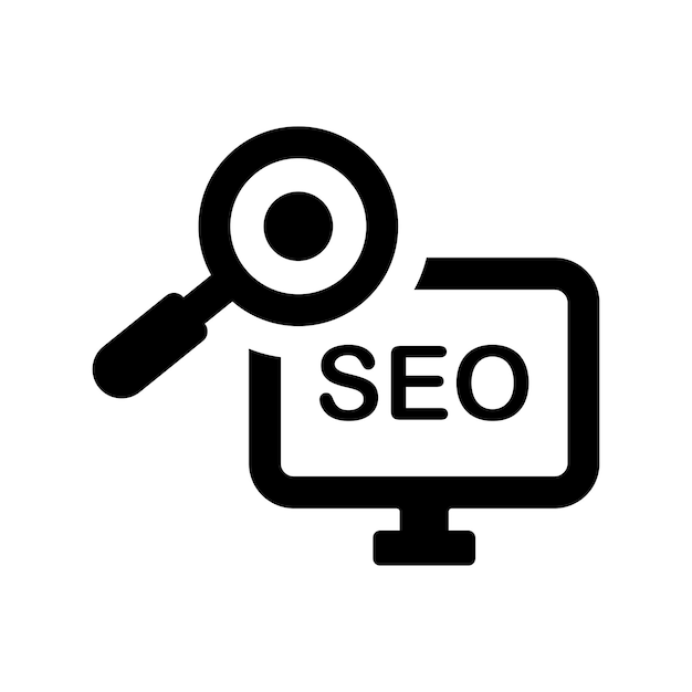 Iconos de consultoría de SEO Gráficos vectoriales en negro