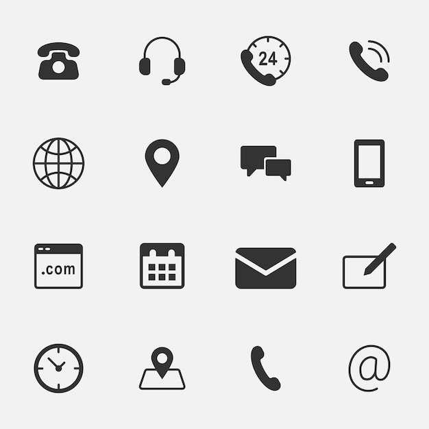 Iconos de contacto y soporte