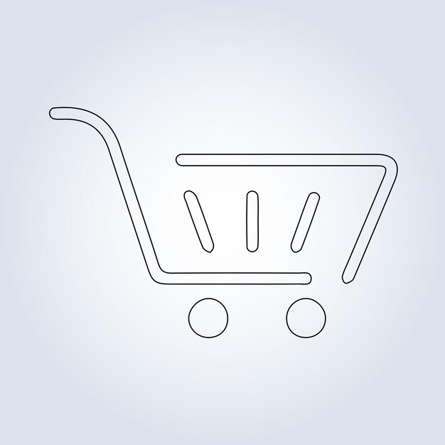 Iconos del contorno del carrito Símbolos signos modernos Pictogramas lineales Arte vectorial