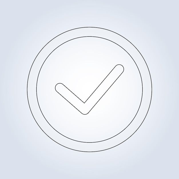 Iconos de contorno de comprobación Símbolos signos modernos Pictogramas lineales Arte vectorial