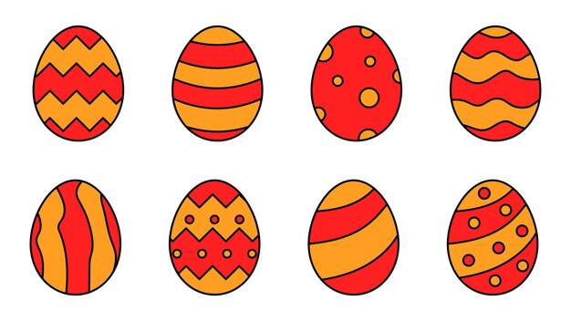 Iconos del contorno de los huevos de Pascua