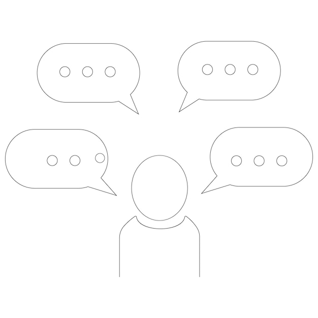 iconos de contorno relacionados conversación chat hablando hablar Icono lineal Trazo editable Vector mal
