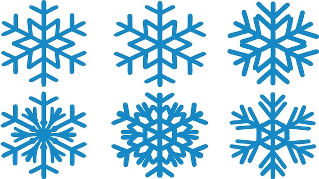 Iconos de los copos de nieve azules