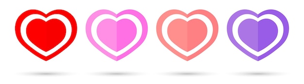Iconos de corazón conjunto de plantillas de diseño gráfico Símbolos del Día de San Valentín
