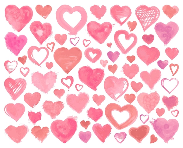 Iconos de corazones dibujados a mano para el día de San Valentín