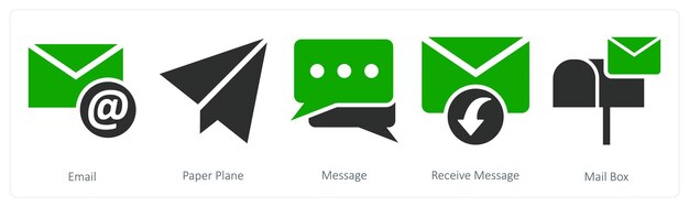 Iconos de correo electrónico y mensajes